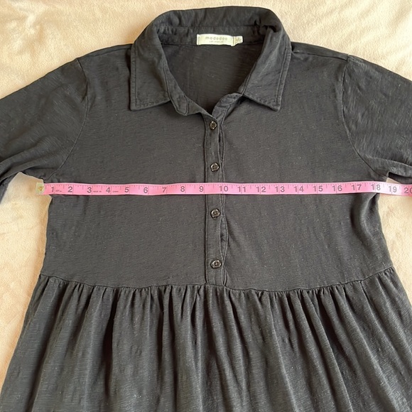 Mododoc Slub Jersey Roll-Up Sleeve Tiered Back Dress Size S - Picture 9 of 10